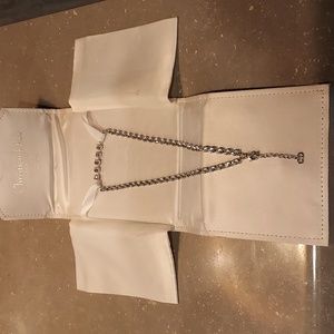 Stunning Silver Rhinestone CD necklace